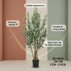 120cm Artificial Olive Tree with Black Olives - Realistic Faux Plant Decor