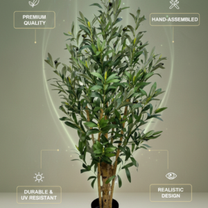 120cm Realistic Artificial Olive Tree with Pot - Indoor Faux Plant Decor