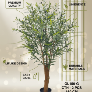 150cm Realistic Artificial Olive Tree with Olives - Faux Plant Decor